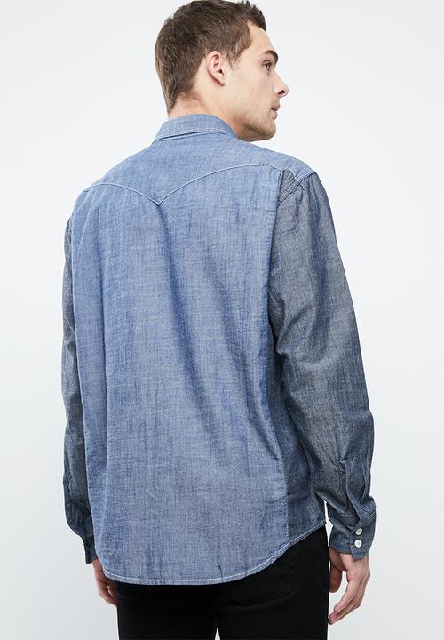 Levi’s® - Classic modern western side pieced chambray shirt - blue