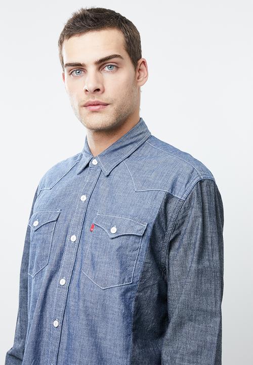 Levi’s® - Classic modern western side pieced chambray shirt - blue