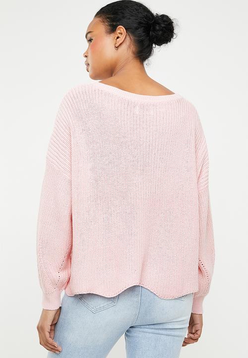 ONLY - Hilde long sleeve oversize pullover - pink