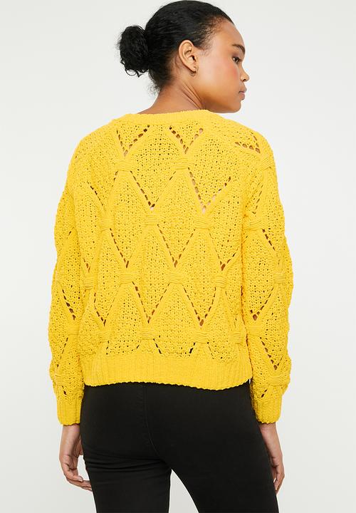 ONLY - Yasmin long sleeve structure pullover - yellow