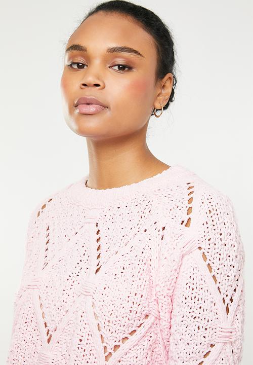 ONLY - Yasmin long sleeve structure pullover - pink