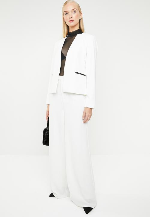 MANGO - Inside lapel blazer - white