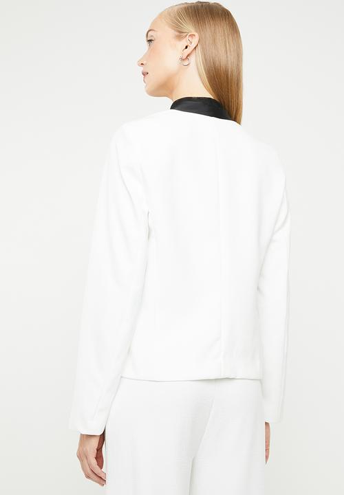 MANGO - Inside lapel blazer - white