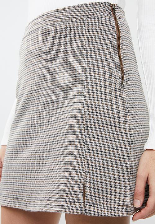 Superbalist - Mini skirt with slits - brown check