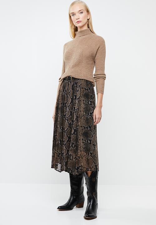 Superbalist - Pleated midi skirt - snake skin