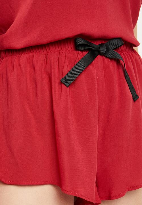 Superbalist - Cami & shorts sleep set - red