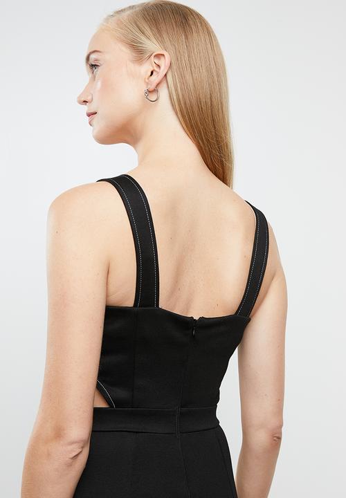 Superbalist - Jumpsuit with contrast stitch & cutout detail - black
