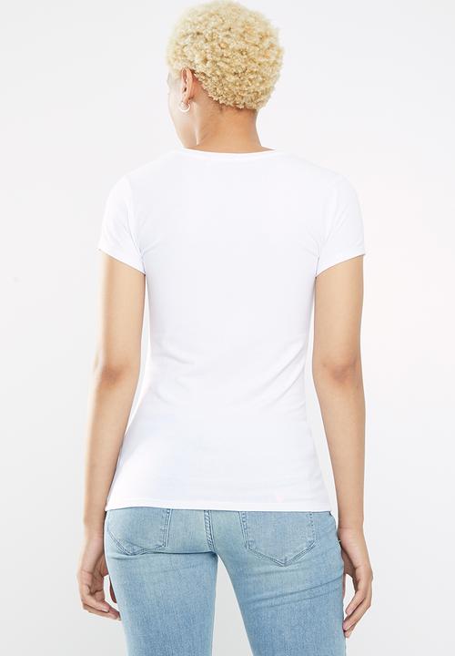 GUESS - Shortsleeve ribbon tri tee - white