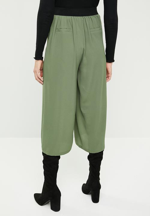 MANGO - Seam detail culotte trousers - khaki