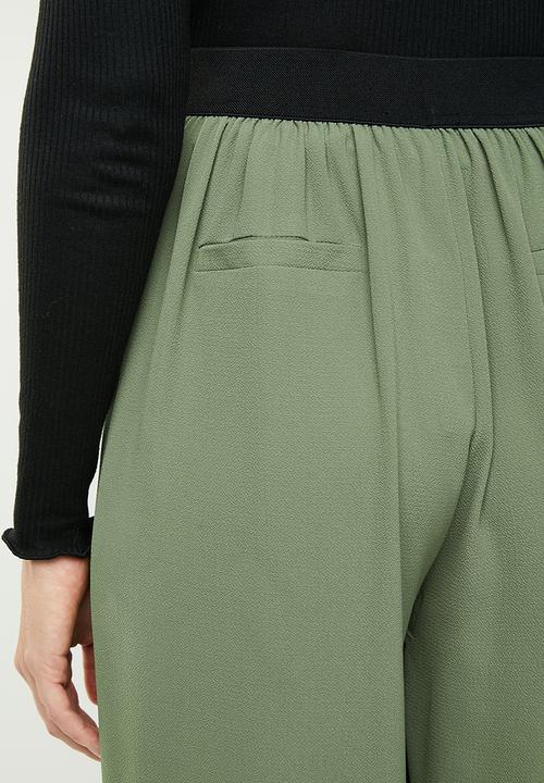 MANGO - Seam detail culotte trousers - khaki