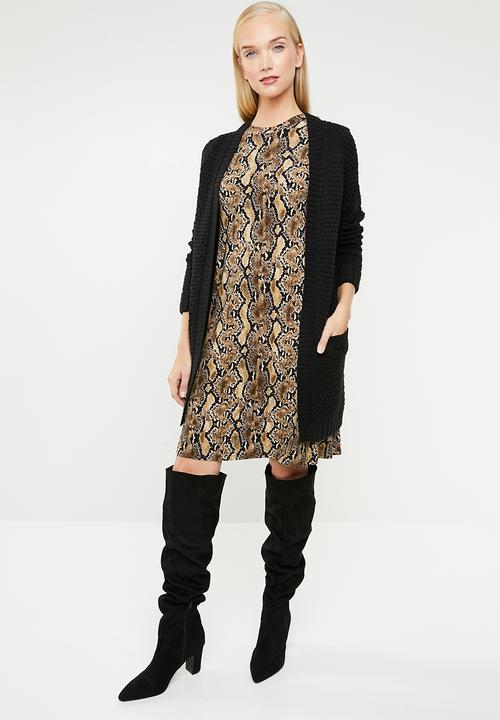 Superbalist - Crew neck trapeze dress - brown