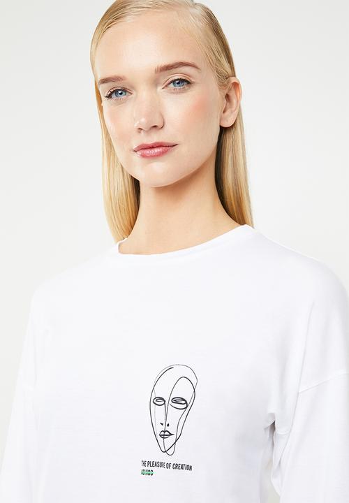 Superbalist - Longline printed tee - white