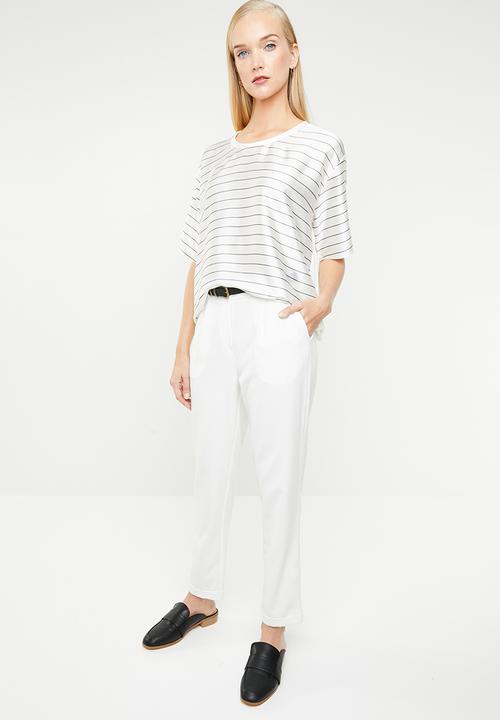 MANGO - Stripe T-shirt - white