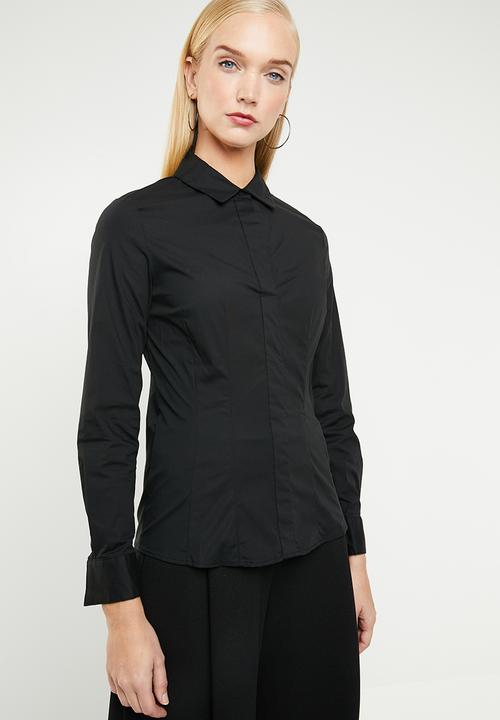 MANGO - Cotton smart shirt - black