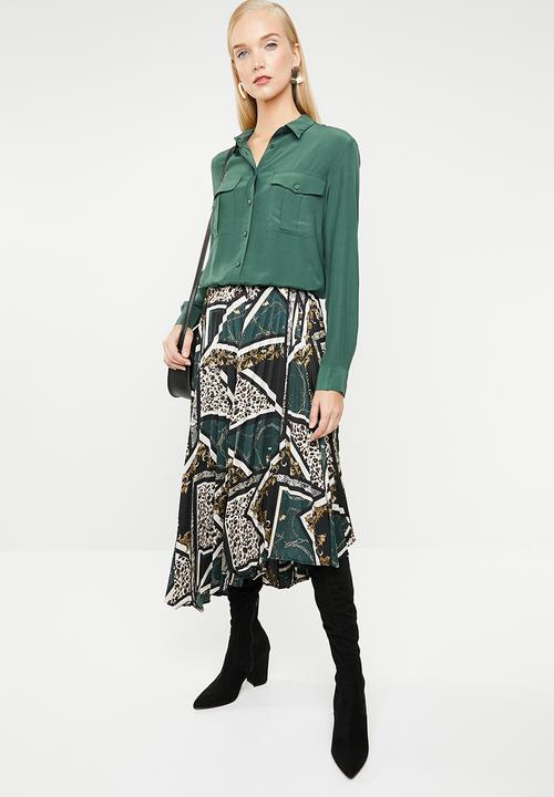 MANGO - Double pocket shirt - green
