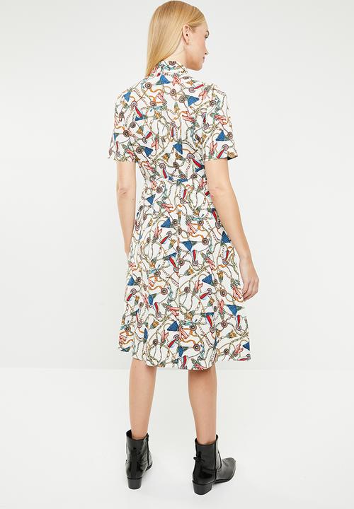MANGO - Scarf printed shirt dress - multi