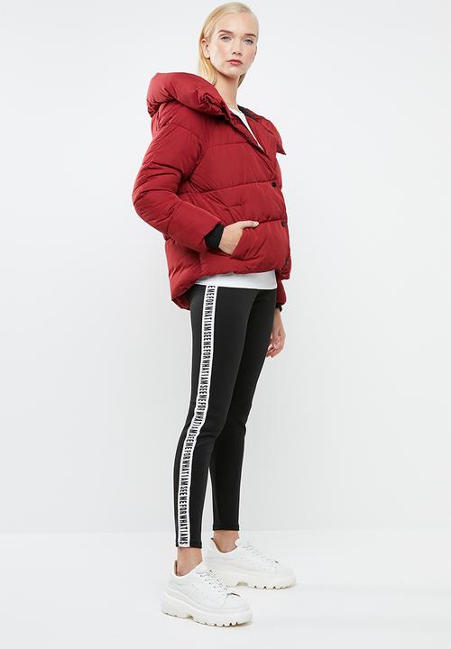 c(inch) - Contrast waistband leggings - black