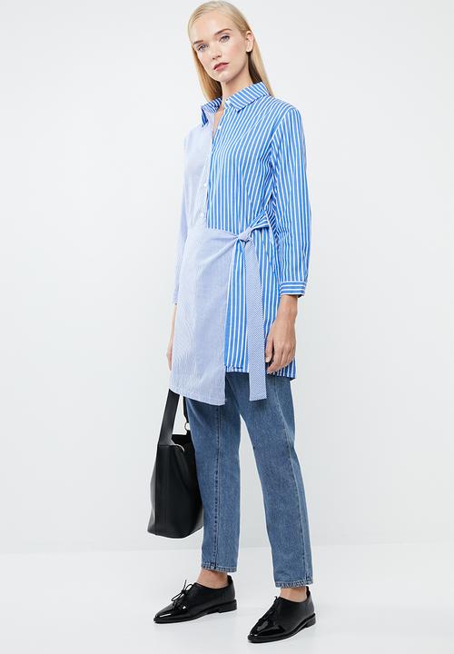 STYLE REPUBLIC - Multi-stripe shirt - blue & white