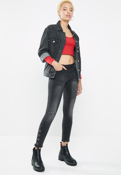 SISSY BOY - Hem press studs axel skinny  - black