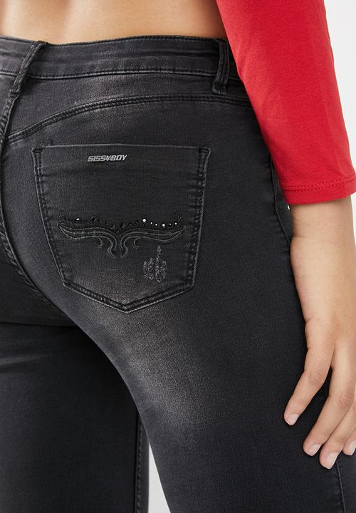 SISSY BOY - Hem press studs axel skinny  - black
