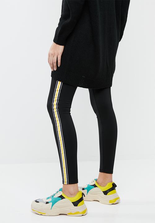 STYLE REPUBLIC - Racing stripe leggings - black