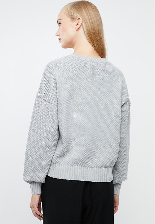 Vero Moda - Ocean V-neck colour block jersey - grey & white