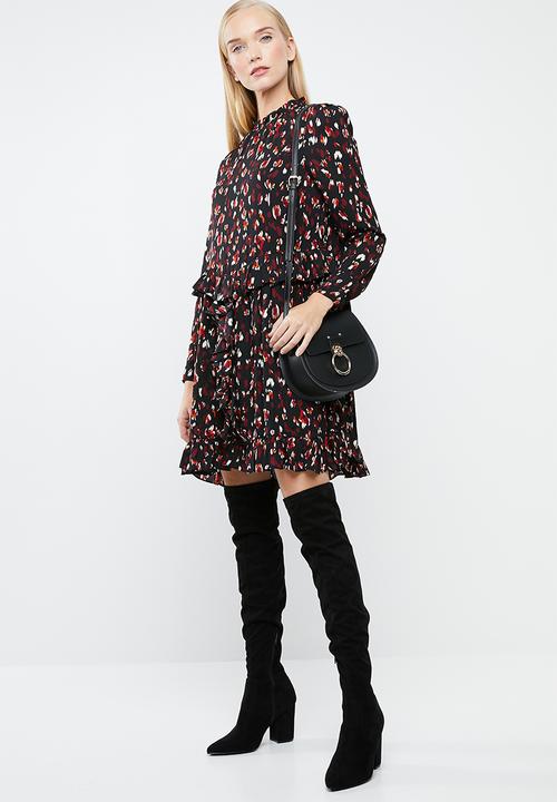 Vero Moda - Abby short dress - black & burgundy