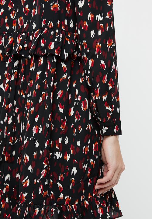 Vero Moda - Abby short dress - black & burgundy