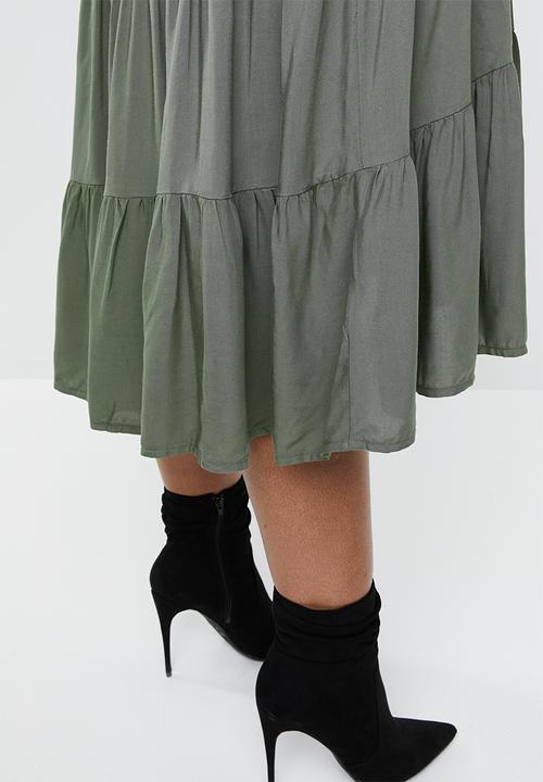 Superbalist - Tiered volume dress - khaki