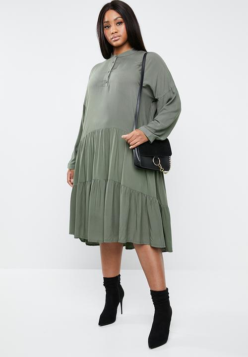 Superbalist - Tiered volume dress - khaki