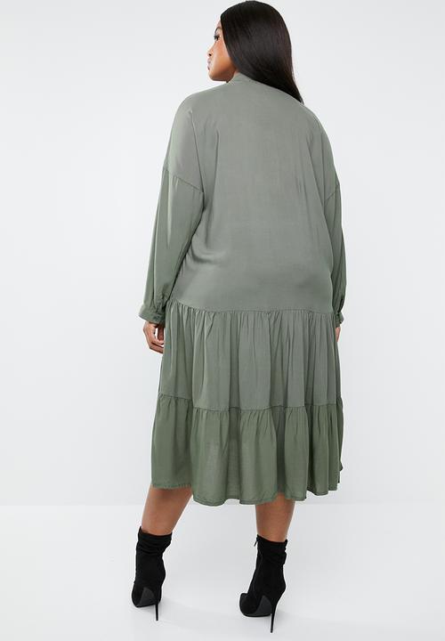 Superbalist - Tiered volume dress - khaki