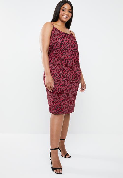 Superbalist - Slip dress - red & black