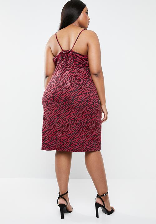 Superbalist - Slip dress - red & black