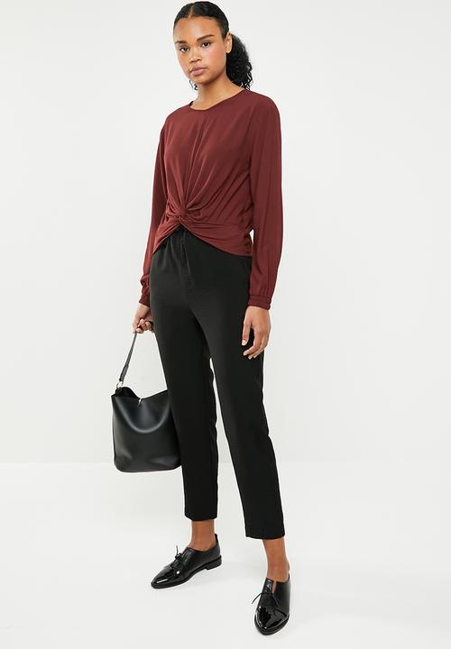 Superbalist - Knot front blouse - burgundy