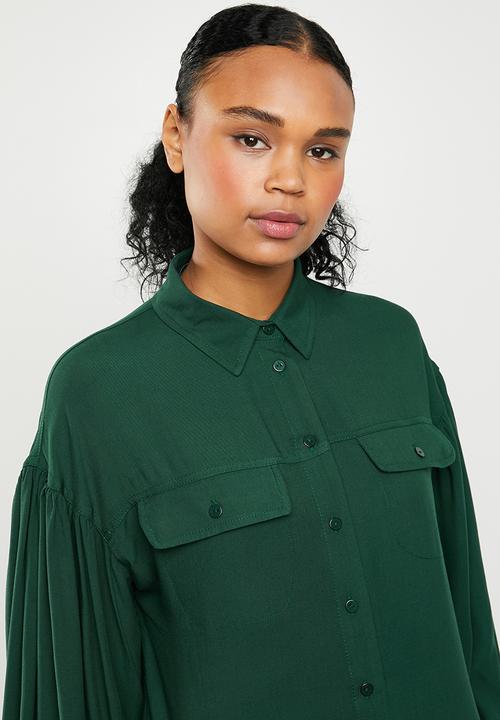 Superbalist - Blouson sleeve utility shirt - green