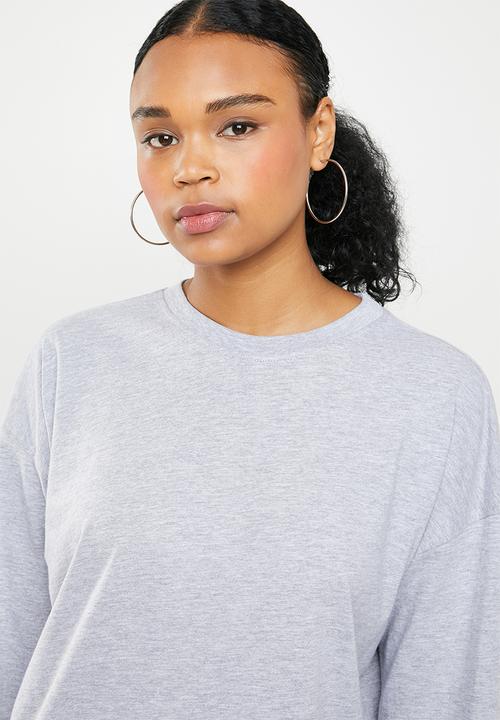 Missguided - Oversized long sleeve T-shirt dress 11th ave - grey