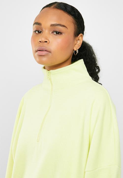 Missguided - Zip-up high neck toggle sweat - lime