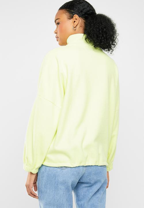 Missguided - Zip-up high neck toggle sweat - lime