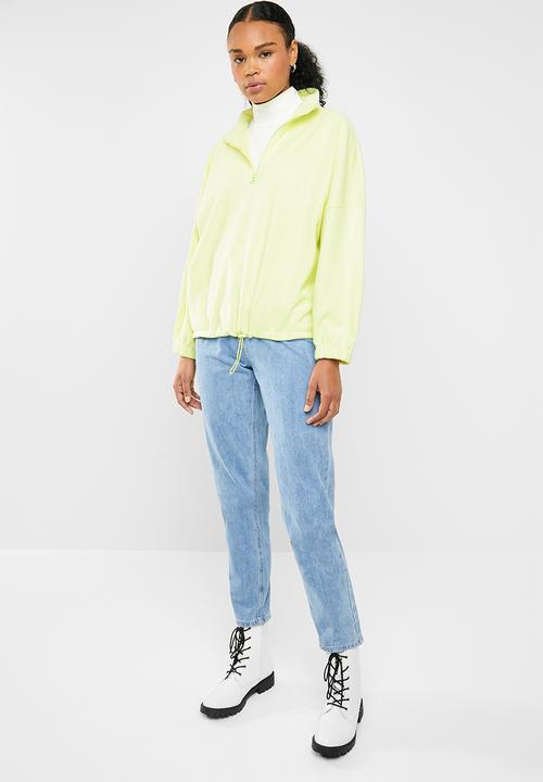 Missguided - Zip-up high neck toggle sweat - lime