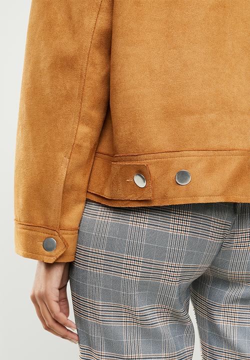 Missguided - Bonded suedette trucker - tan
