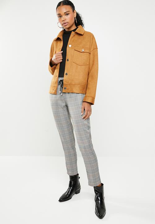Missguided - Bonded suedette trucker - tan