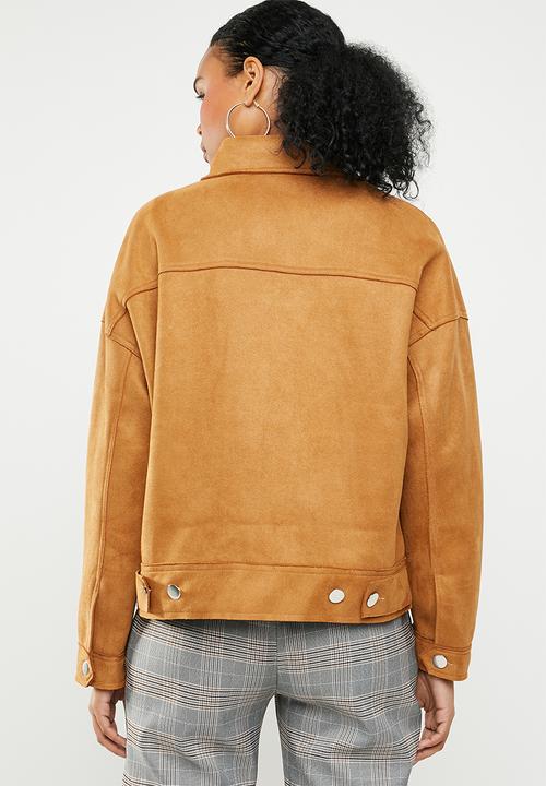 Missguided - Bonded suedette trucker - tan