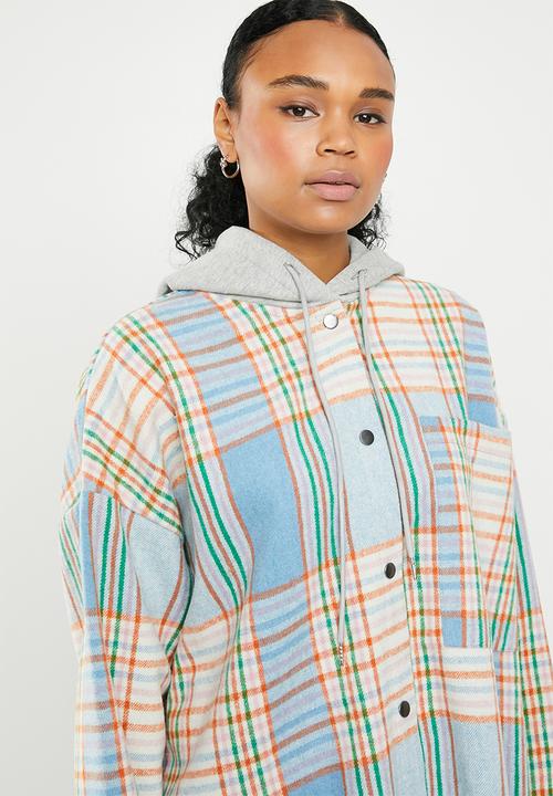 Missguided - Check longline shacket - multi