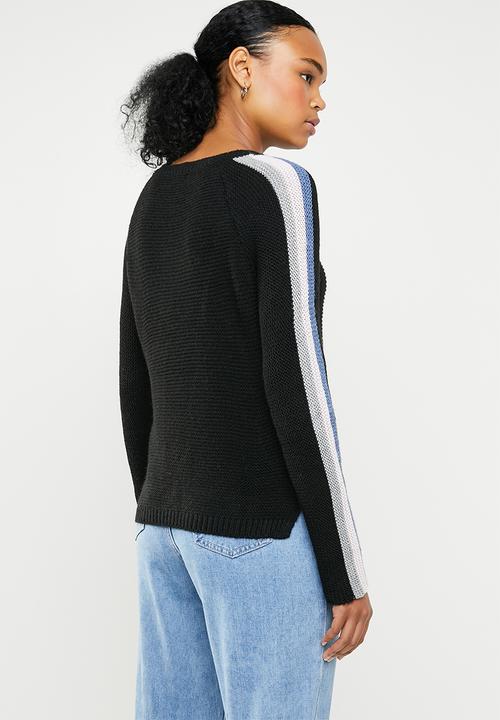 STYLE REPUBLIC - Rainbow stripe jersey - black