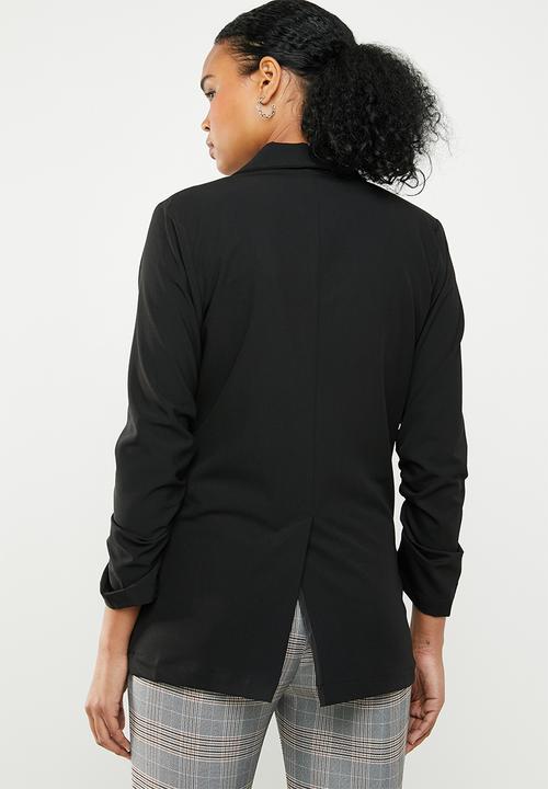 STYLE REPUBLIC - Ruched sleeve blazer - black