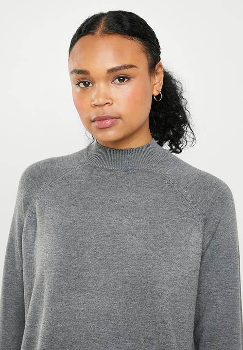 ONLY - Laura highneck knit dress - grey 