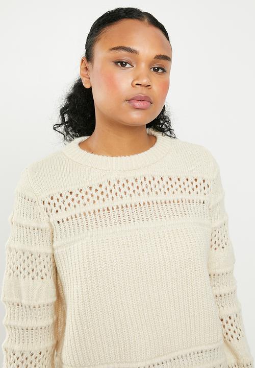 ONLY - Sammi long sleeve pullover top - cream