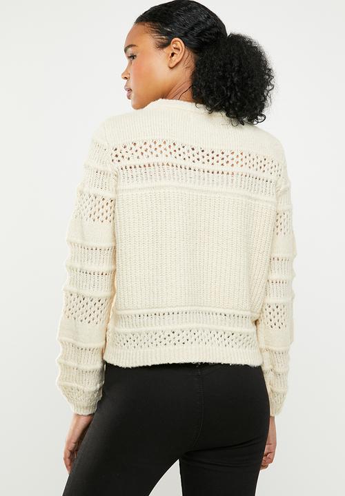 ONLY - Sammi long sleeve pullover top - cream