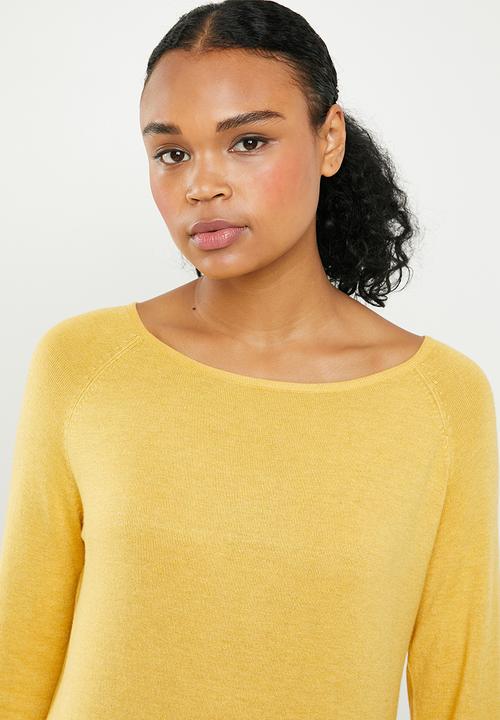 ONLY - Mila longline pullover knit - yellow 