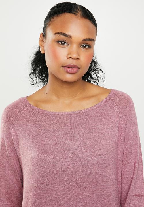 ONLY - Mila longline pullover knit - pink